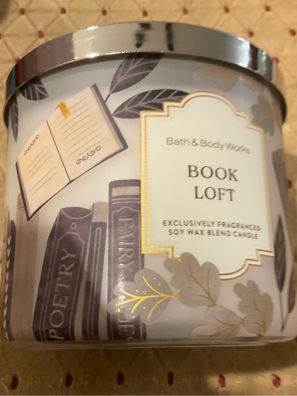 Bath & Body Works Book Loft 3 Wick Candle New Woods Scent